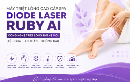 Máy Triệt Lông Cao Cấp Spa Diode Laser Ruby AI – Công Nghệ Triệt Lông Thế Hệ Mới Cho Spa Chuyên Nghiệp