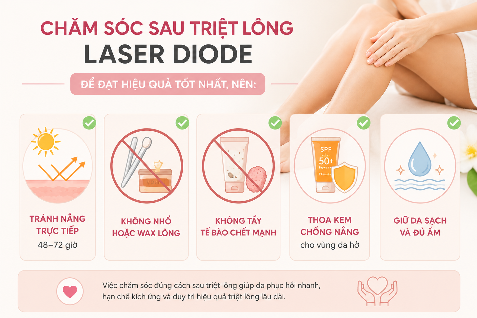 chăm sóc sau triệt lông