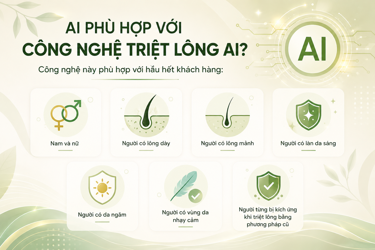 Ai phù hợp với công nghệ triệt lông AI