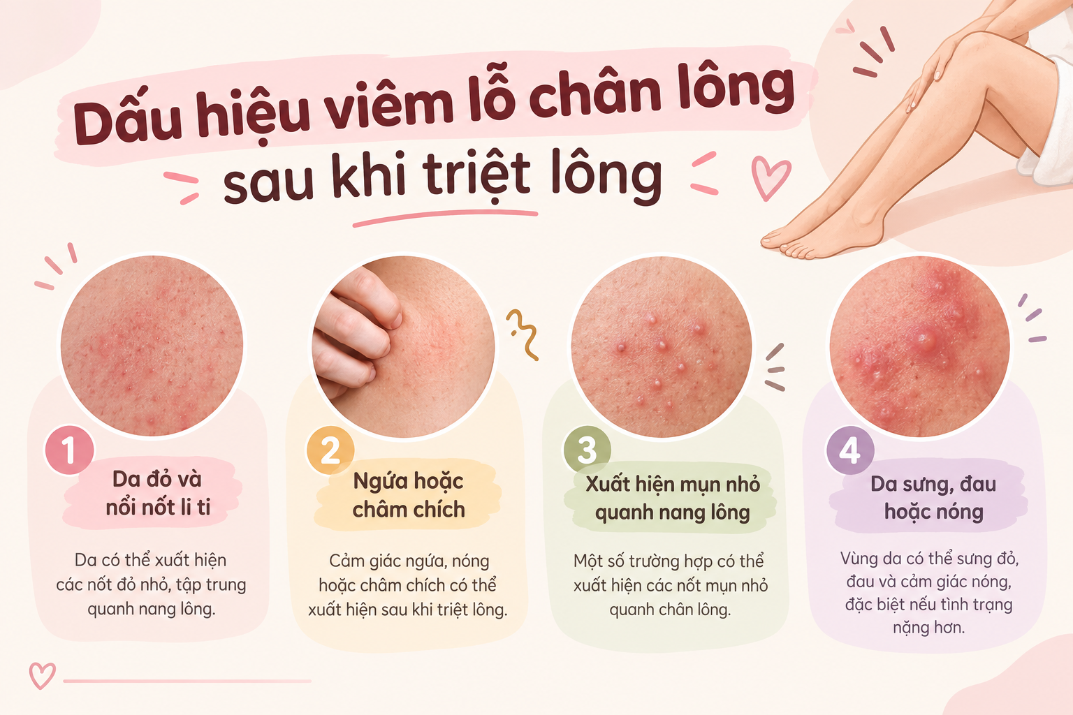 Dấu hiệu viêm lcl sau triệt