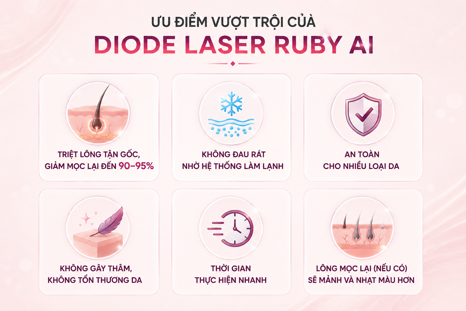 Ưu điểm vượt trội của diodelaser ruby AI