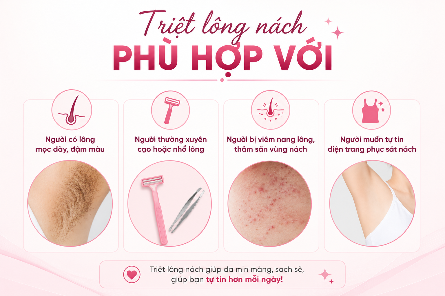 triệt lông nách phù hợp với