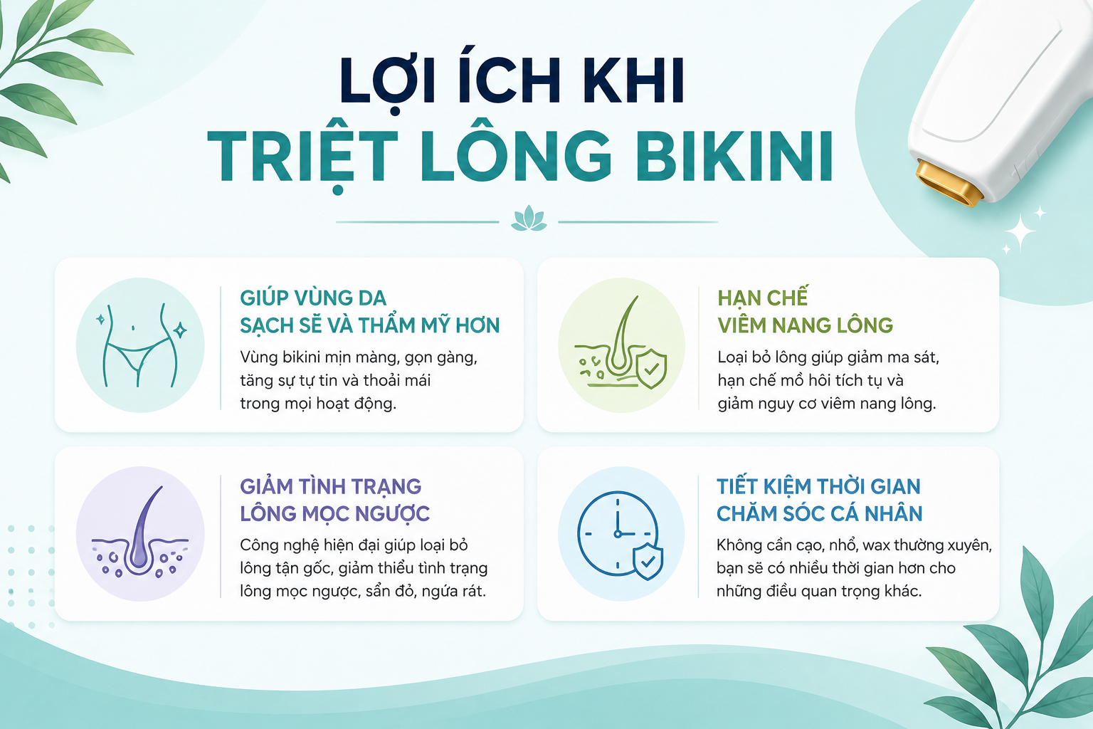 lợi ích khi triệt lông bikini