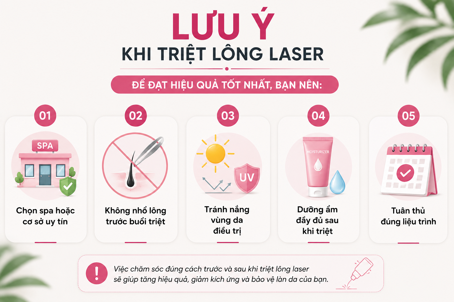 lưu ý khi triệt lông laser