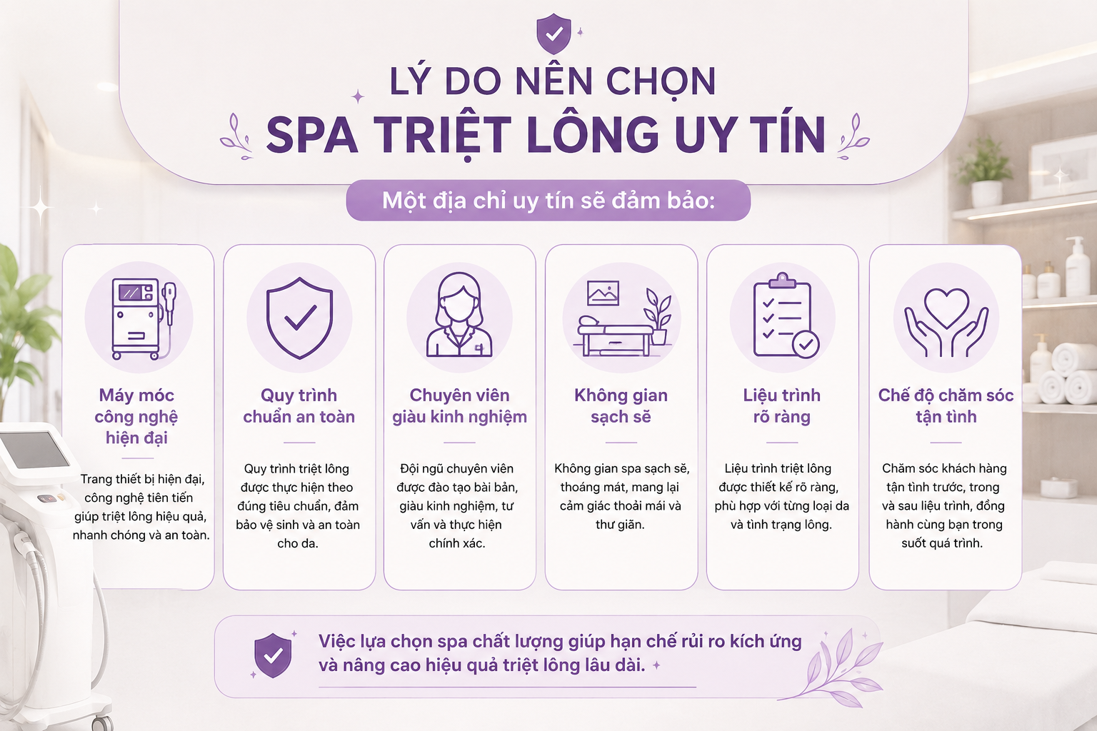 vì sao nên chọn spa triệt lông uy tín