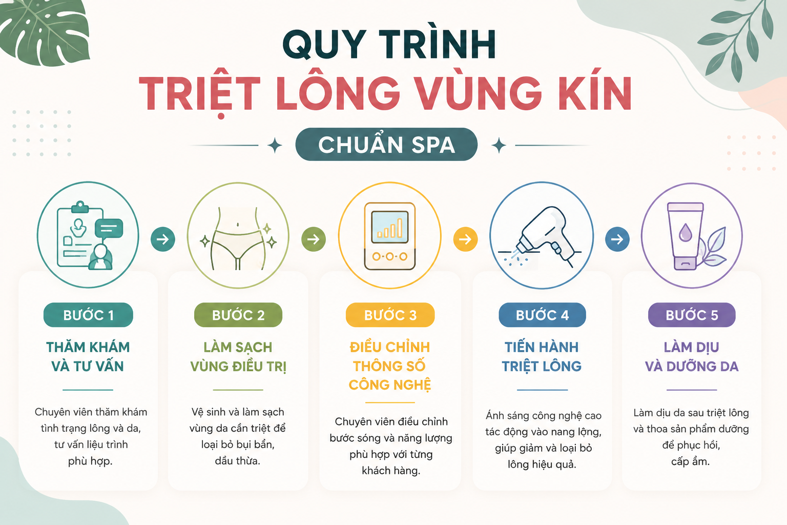 Quy trình triệt lông vùng kín