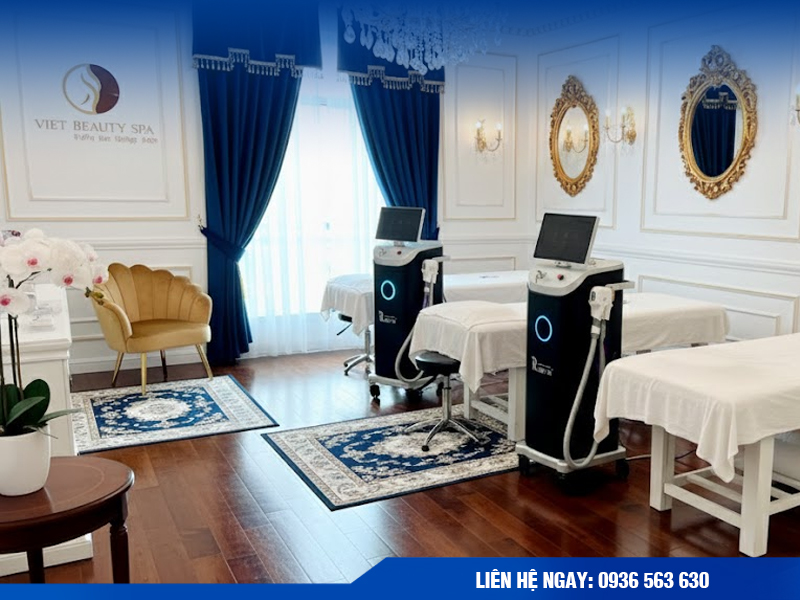 Không gian trải nghiệm khách hàng triệt lông toàn thân